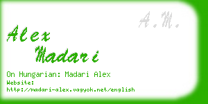 alex madari business card